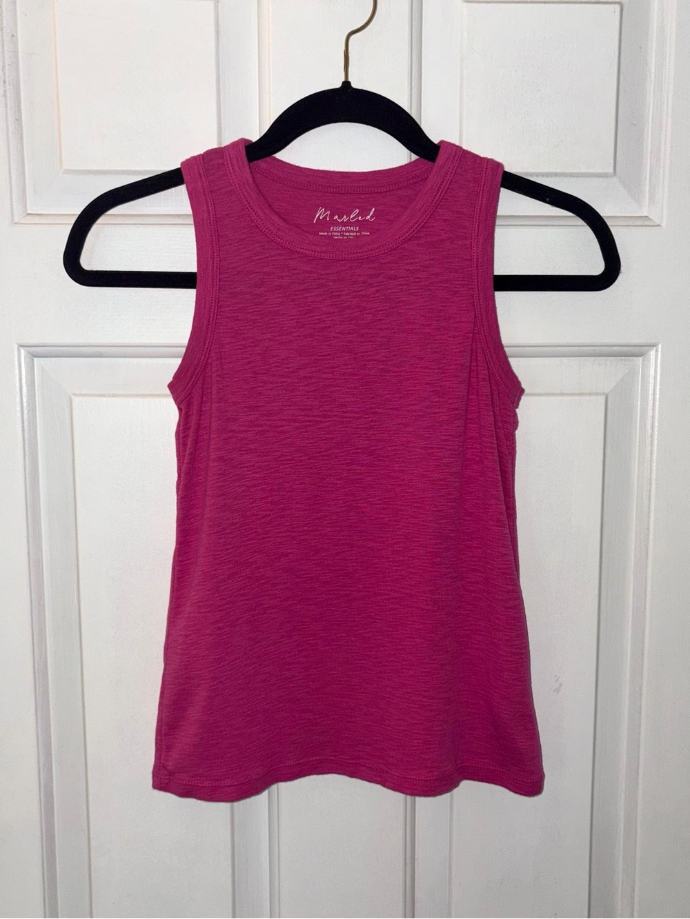 Marled Essentials Hot Pink Heathered Cotton Tank Top